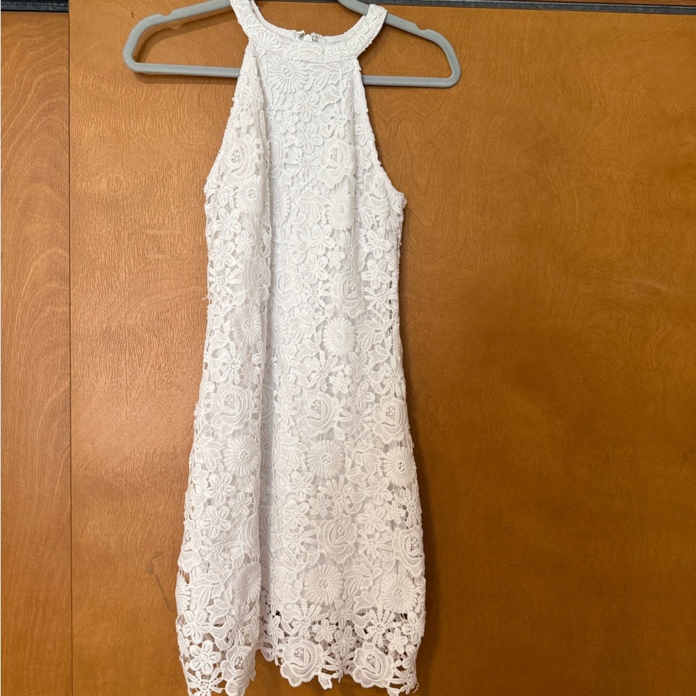 Lulu’s White Lace Halter Dress